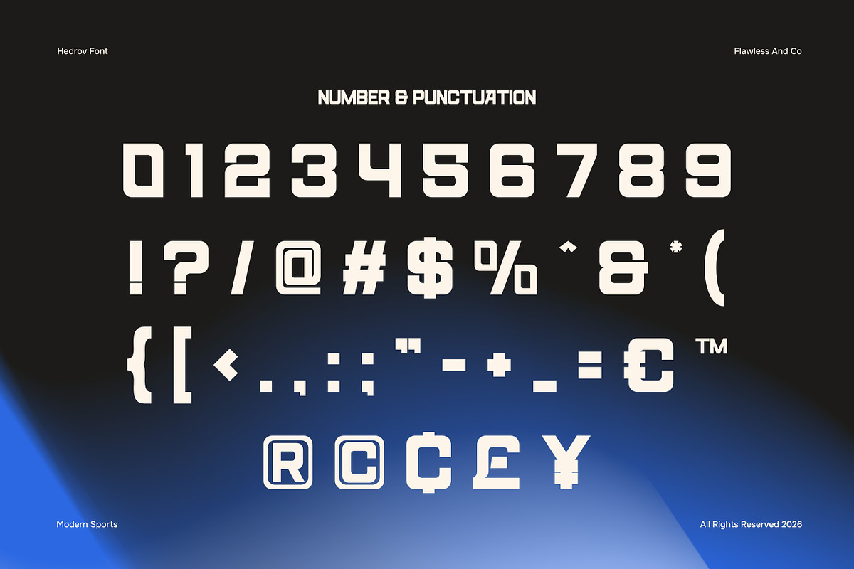 Hedrov - Bold Sports Display Font, a Sans Serif Font by Flawless And Co (Photo 8 of 10)