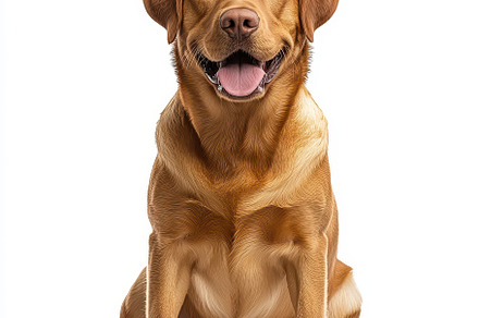 Happy Fox Red Labrador Retriever sit, an Animal Photo by Pixeness