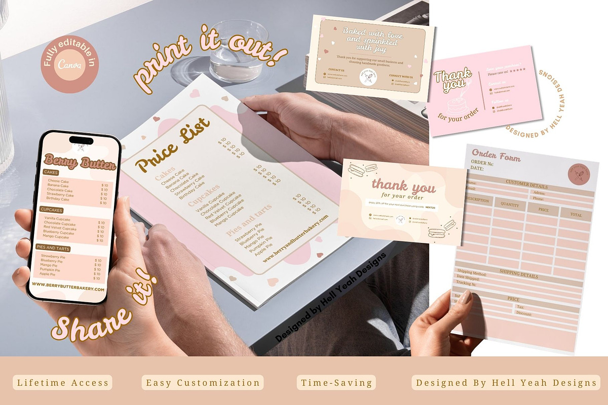 Bakery Brand Stationery Bundle, a Stationery Template by Hell Yeah Designs (Photo 7 of 12)