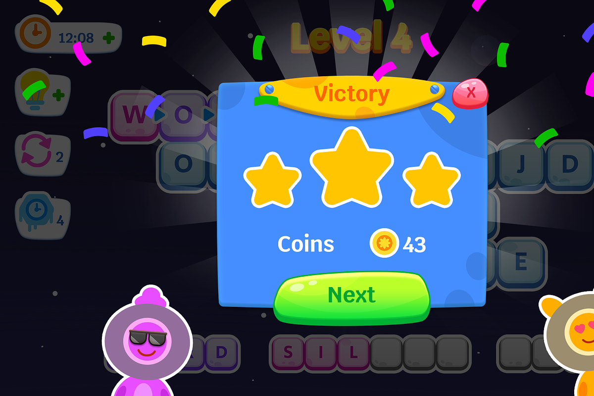 Space Word, Game UI, Mobile Casual, an Object Graphic by KartInnka (Photo 11 of 19)