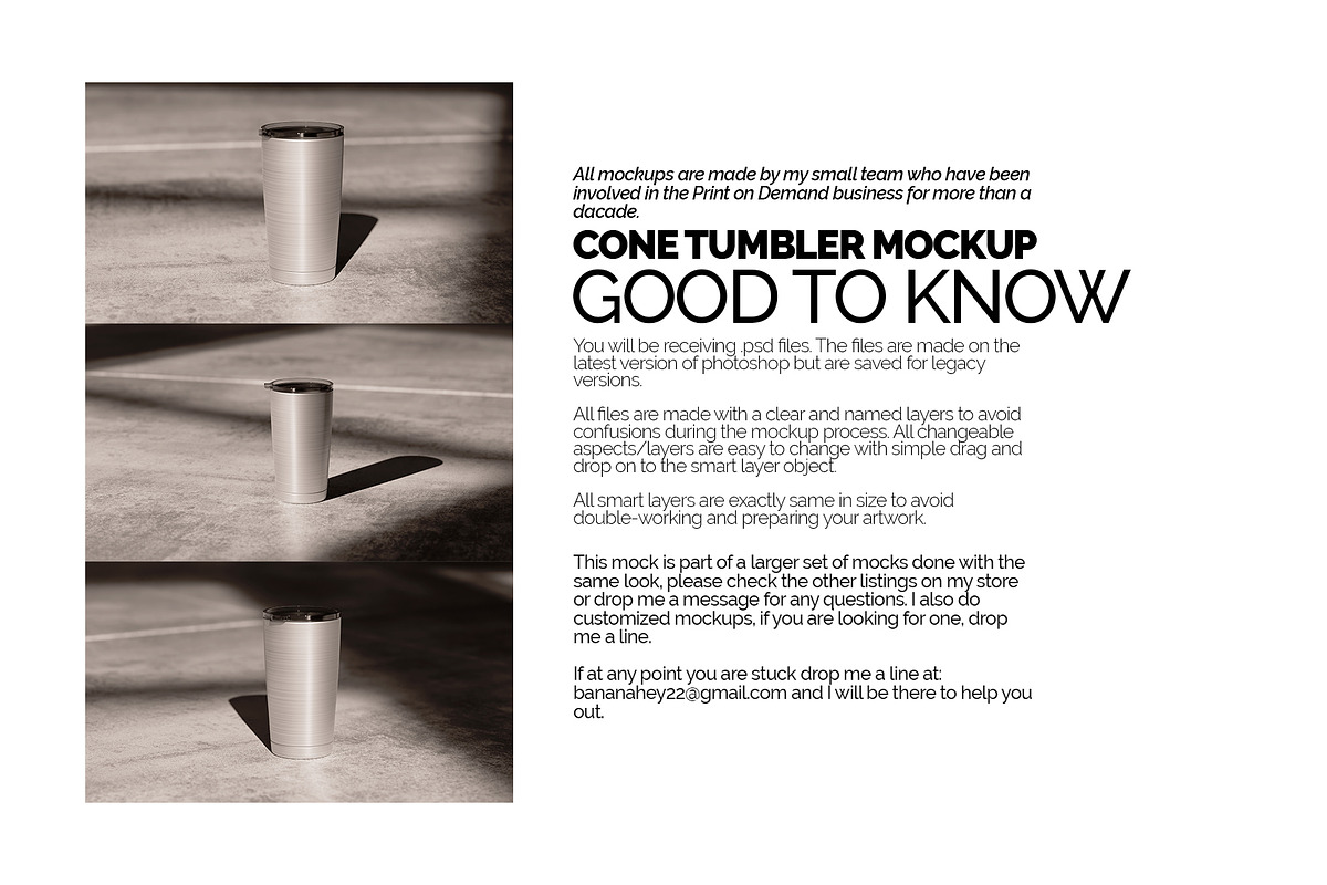 Silver Cone Tumbler Mockup, a Merchandise Mockup by Banana Mockups (Photo 5 of 5)
