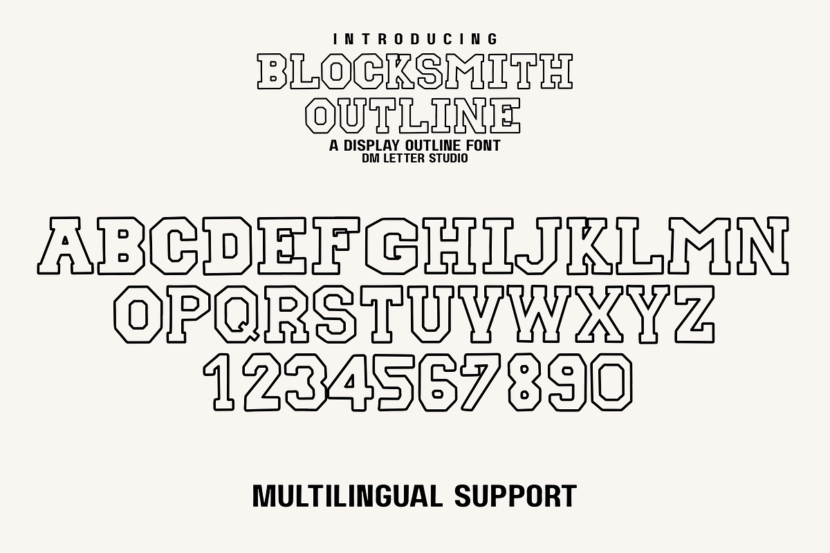Blocksmith Outline, a Serif Font by Dm Studio (Photo 9 of 10)