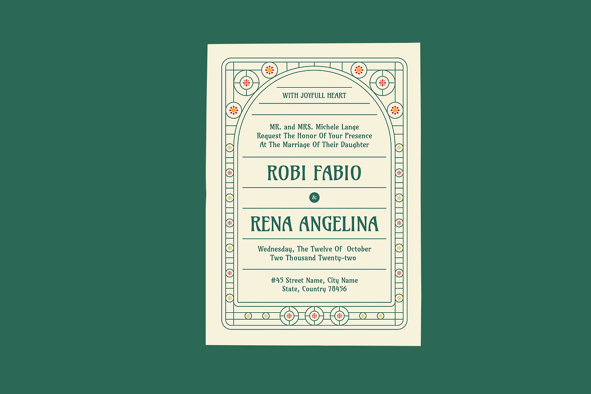 Art Nouveau Wedding Invitation, an Invitation Template by Neermana (Photo 4 of 4)