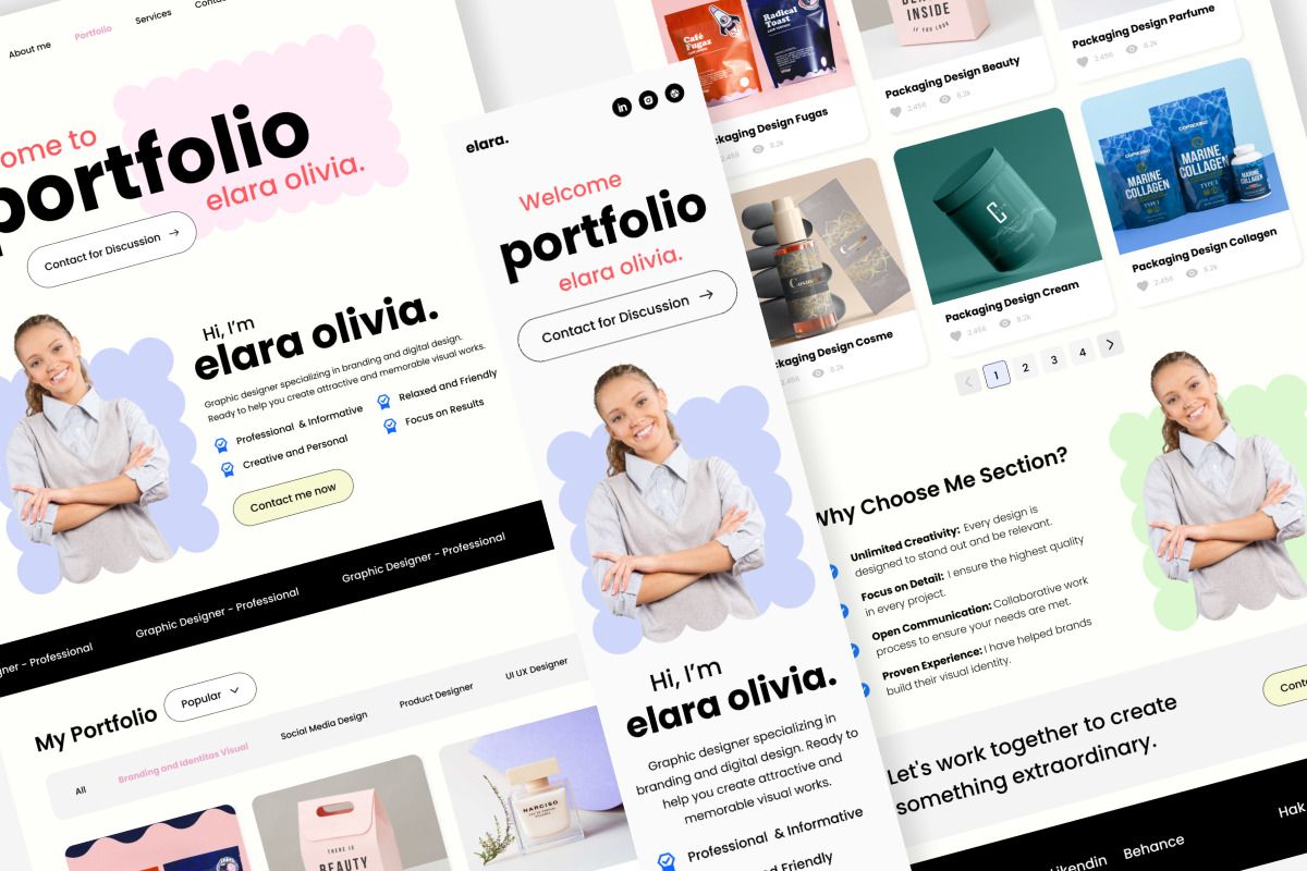 Graphic Designers Portfolio Landing, a Landing Page Template by twinstd (Photo 2 of 5)