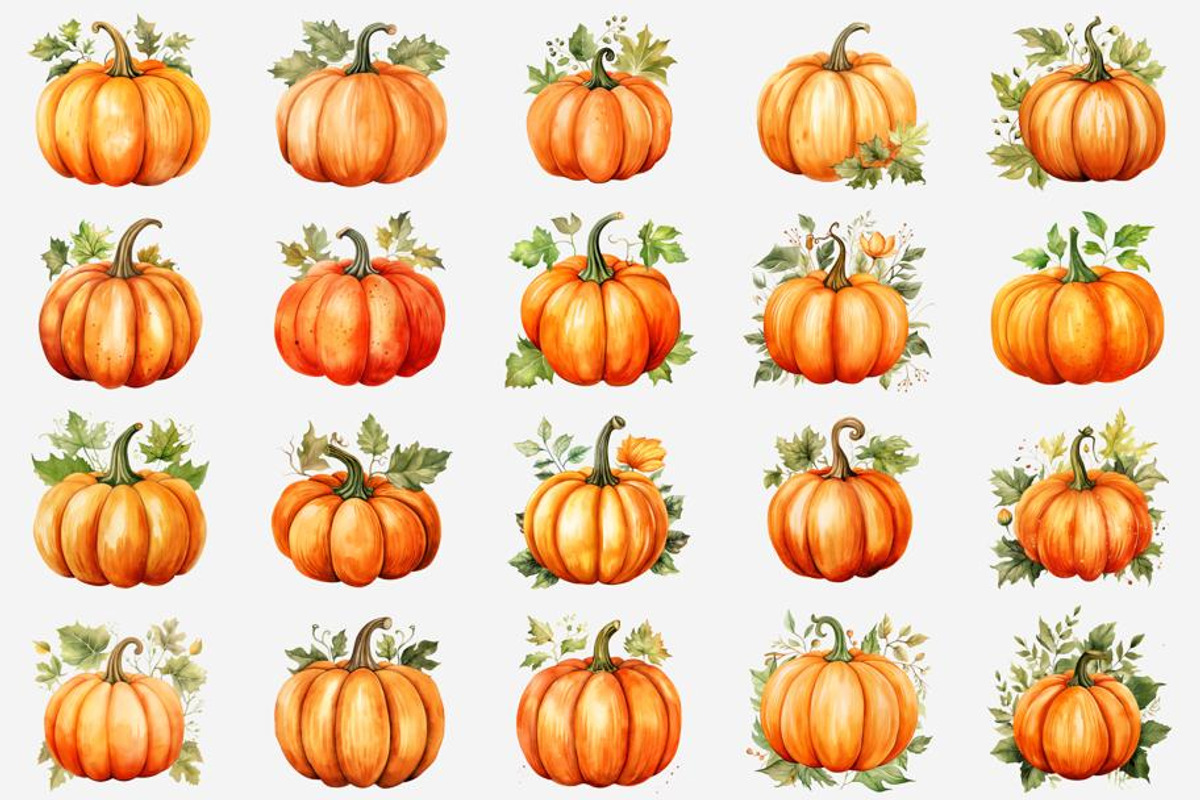 Halloween Pumpkin Watercolor, an Illustration by Gemstone (Photo 2 of 12)