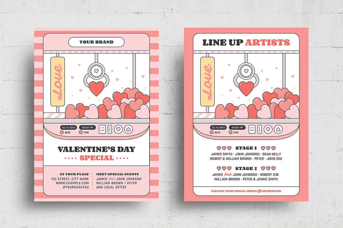 Valentine's Day Retro Arcade Concept, a Flyer Template by BrandPacks (Photo 5 of 5)