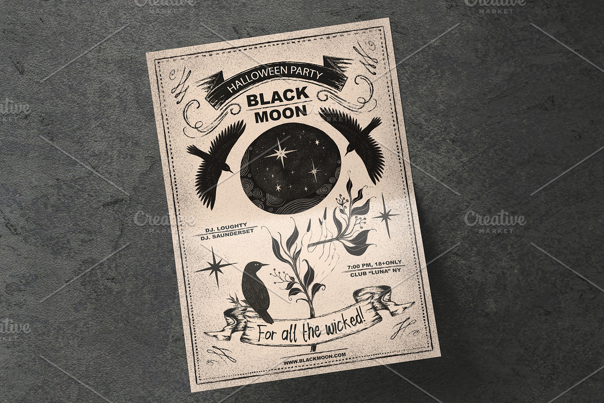 Black Moon Halloween Poster, a Flyer Template by Lidiebug (Photo 2 of 2)