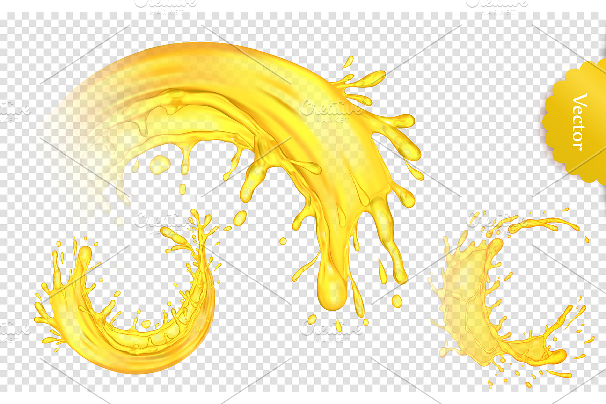 Realistic golden liquid splash, a Decorative Illustration by Yayasya (Photo 2 of 3)