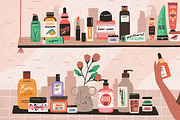 Woman in cosmetic, beauty shop, a Person Illustration by Good Studio (Thumbnail 3 of 3)