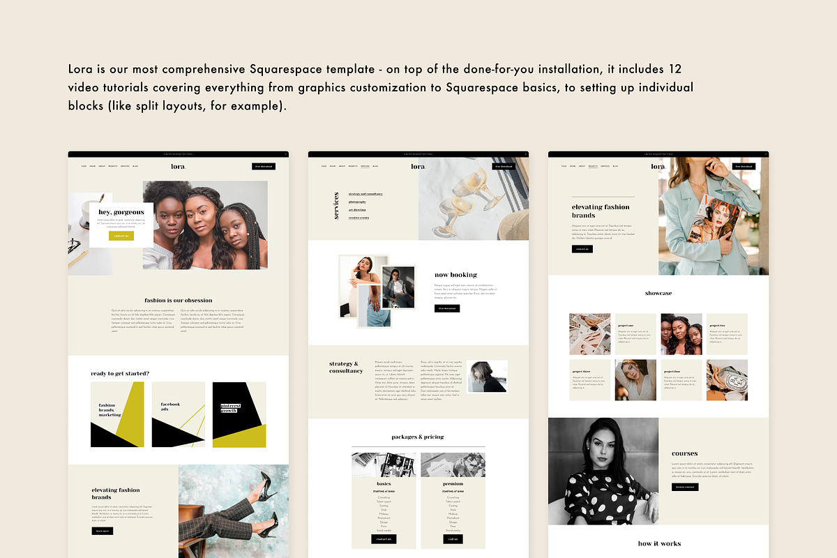 Squarespace Template: Lora, a Squarespace Template by Applet Studio