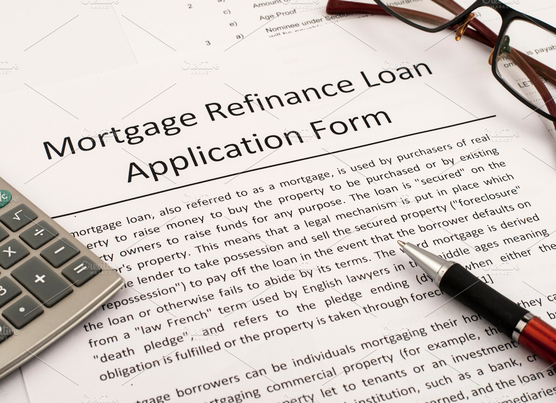Mortgage loan form stock photo containing loan and mortgage