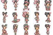 Whimsical Valentine Teen Girl, an Illustration by Designking (Thumbnail 2 of 5)