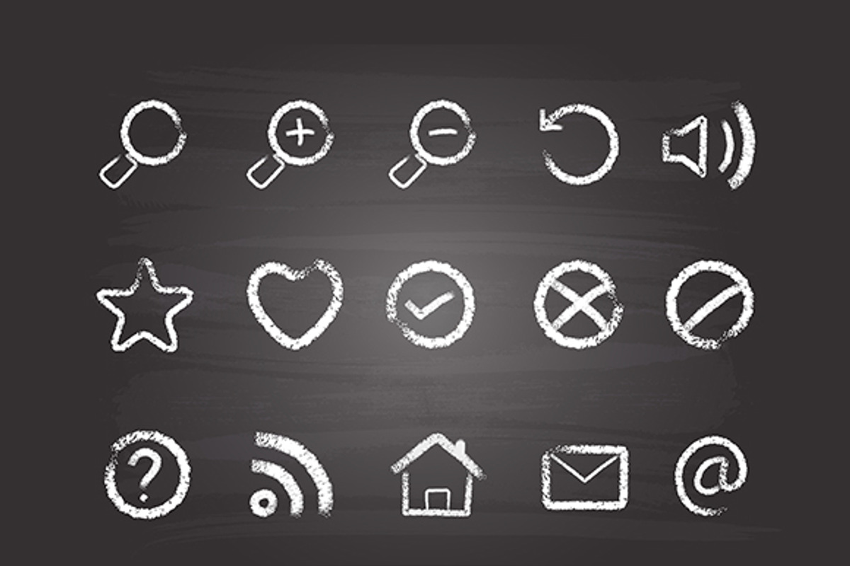 Web Icons (chalk style), an Icon by Snipergraphics