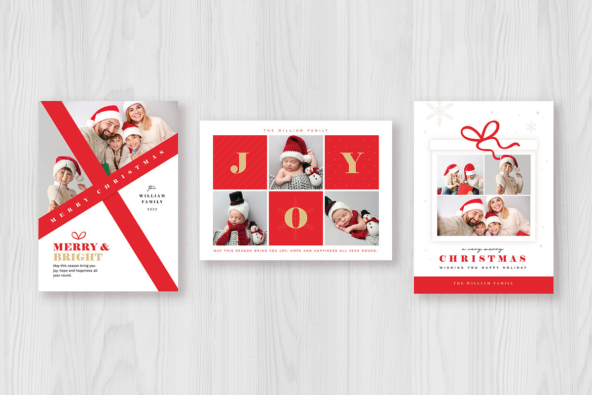6 Simple Christmas Photo Cards, a Card Template by Vynetta (Photo 3 of 4)