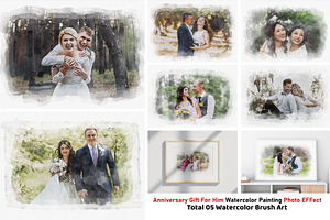 Anniversary Gift Watercolor Art, an Action Add-On by Photoshop Action