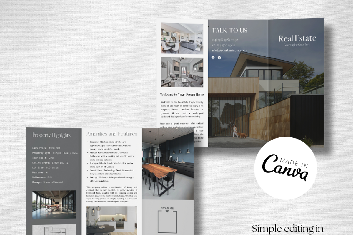 Real Estate Trifold Brochure | Canva, a Brochure Template by The Social Stuff (Photo 4 of 8)