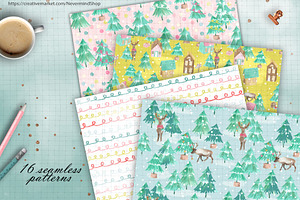 Christmas Tree Watercolor Paper Pack