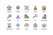 Camping Icons Set, an Outline Icon by Vector Squad (Thumbnail 2 of 5)