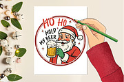 Funny Christmas Santa Ho Ho Hold My, an Illustration by Designking (Thumbnail 6 of 6)