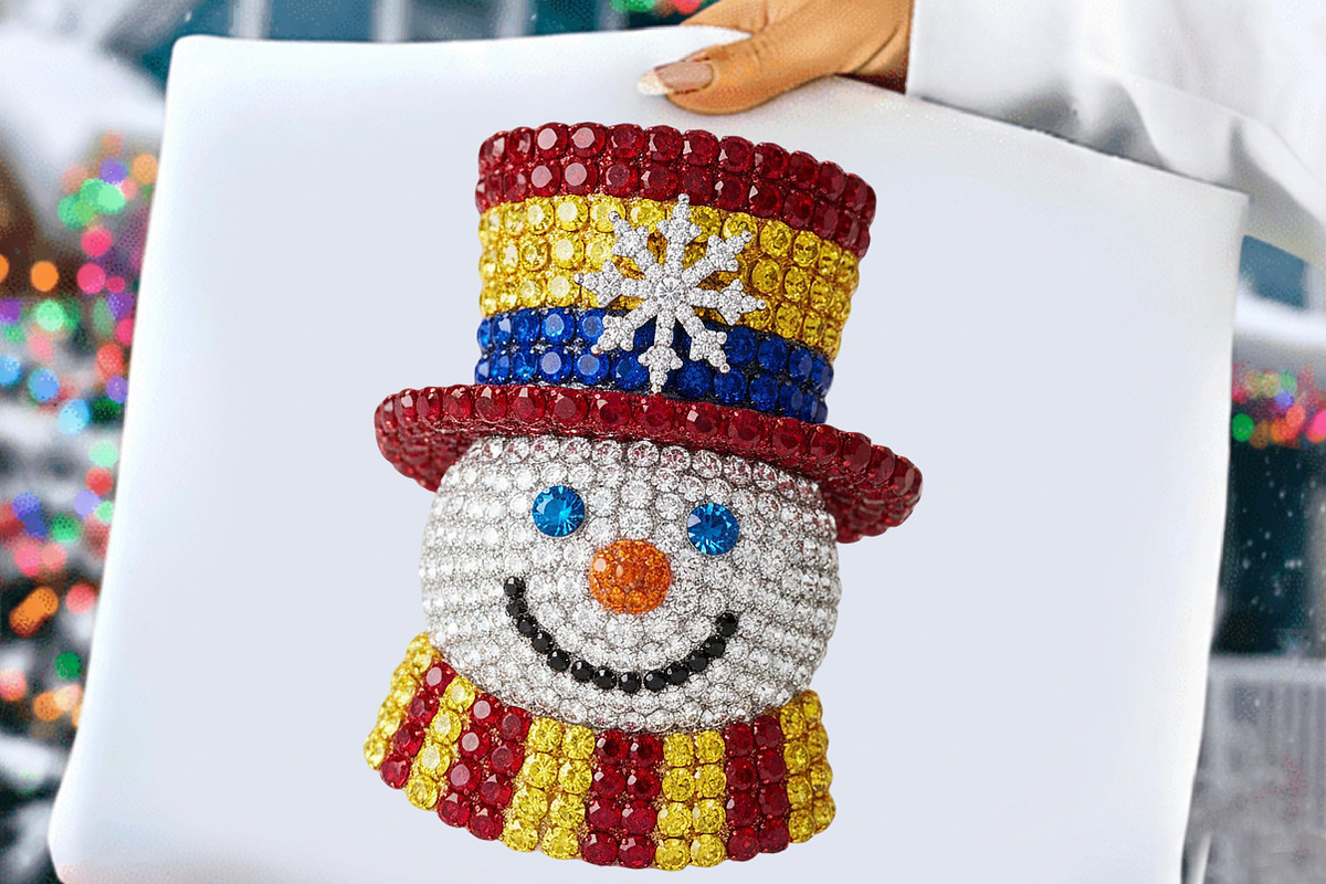 Sparkling Crystal Christmas Snowman, an Illustration by DreamCafeArt (Photo 1 of 4)