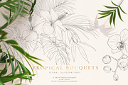 Tropical paradise. Line art set, an Illustration by Pamyatka Shop (Thumbnail 3 of 13)