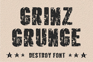 GRINZ GRUNGE FONT, a Serif Font by Fourteen Letter
