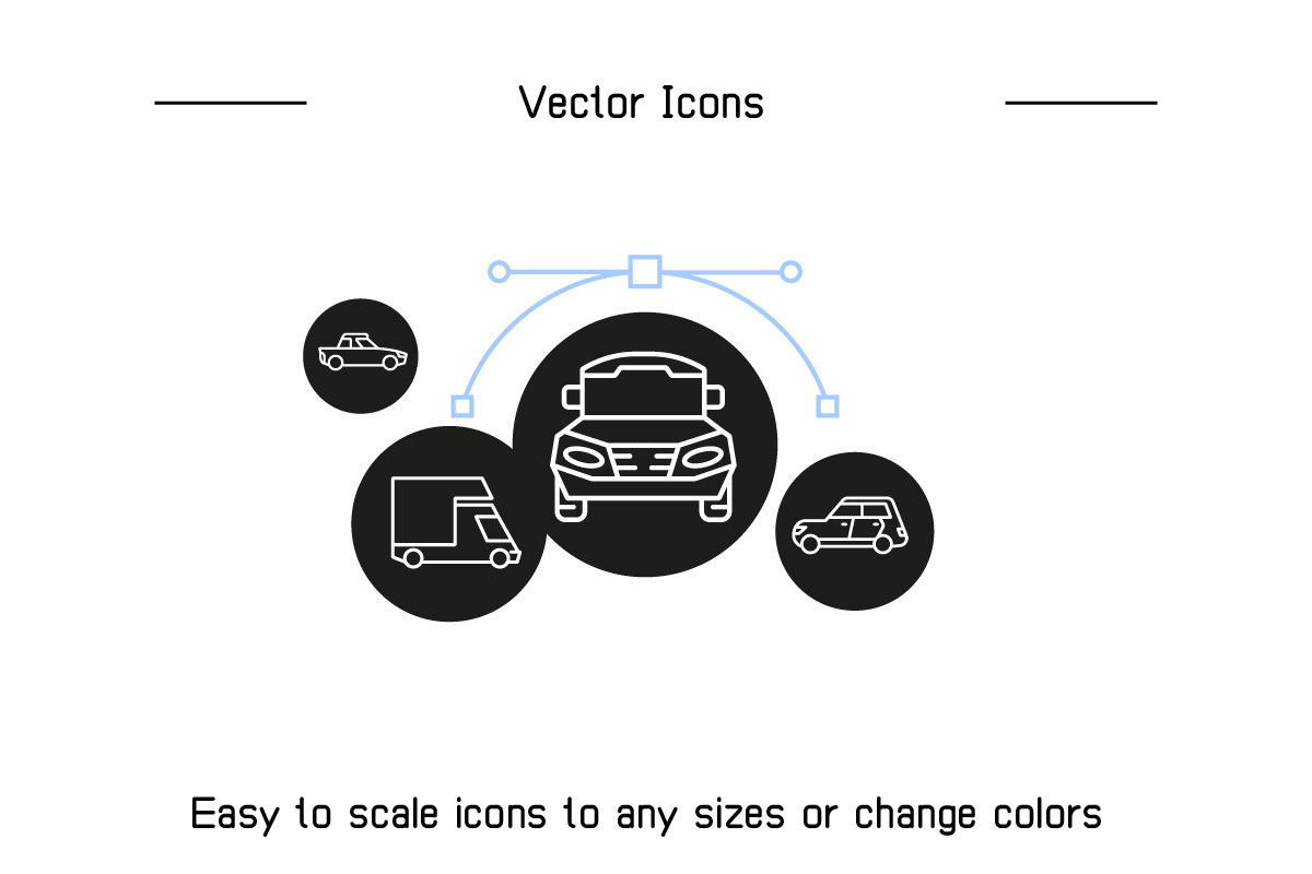 Car and Vehicle Line Icons Bundle, a Transportation Illustration by Designfour (Photo 8 of 8)