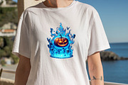 Creepy Black & Blue Halloween Pumpki, an Illustration by SVGArt (Thumbnail 4 of 8)
