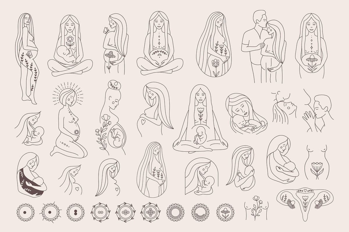 Magic pregnancy feminine pack, a Person Illustration by Alisovna (Photo 2 of 12)