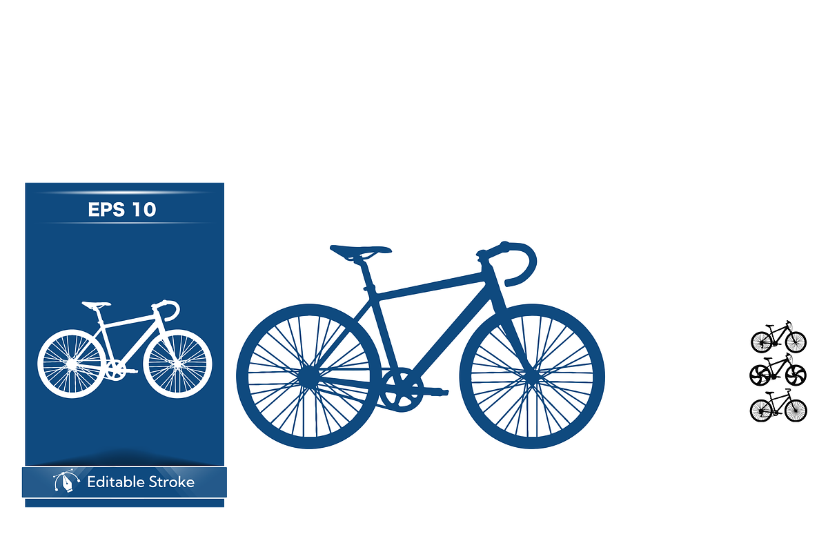 Stylish Bicycle Vector Set, a Transportation Illustration by CarWrap design (Photo 2 of 3)