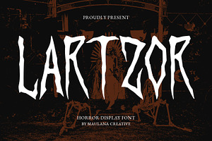 Lartzor Horror Display Font, a Handwritten Font by Maulana Creative