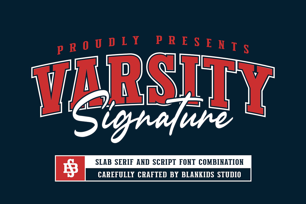 Varsity Signature a font Combination, a Slab Serif Font by Blankids Studio (Photo 1 of 13)
