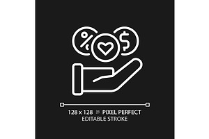 Benefits pixel perfect white linear, an Outline Icon by IMG Visuals