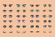 Anime Style Vector Set of Flat Eyes., a Person Illustration by Gomolach (Thumbnail 1 of 25)