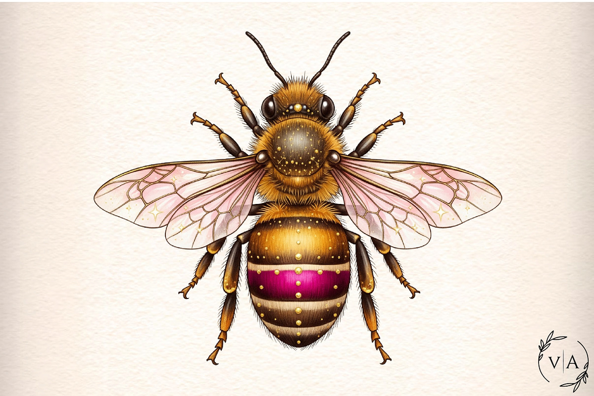 Colorful Cute Bee PNG, an Illustration by Craft Nest (Photo 1 of 7)