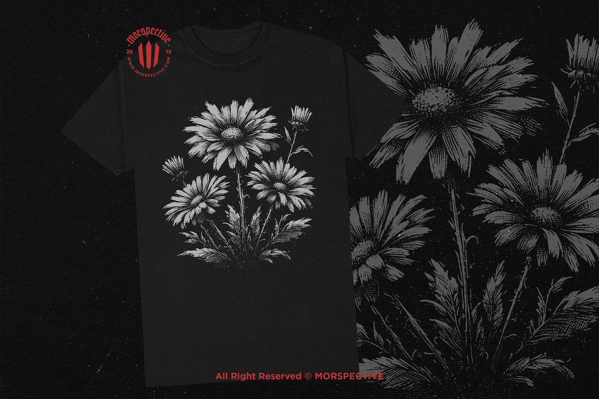 10 Bundle Dark Art Daisy Flower, an Illustration by Morspective (Photo 2 of 7)