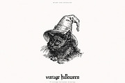 Vintage Halloween Drawings, a Seasonal Illustration by PeDe Designs (Thumbnail 3 of 12)