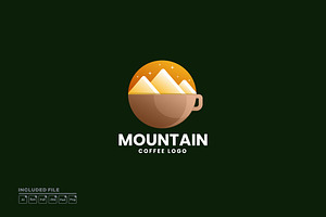 Mountain Coffee Gradient Logo Icon