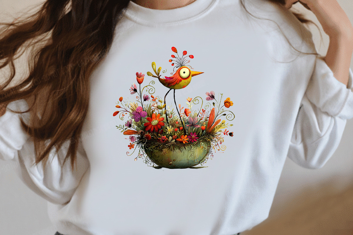 Whimsical Spring bird Clipart, an Illustration by Designworld (Photo 5 of 7)