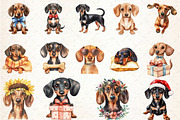 Watercolor Dachshund clipart, an Illustration by Rose Art (Thumbnail 4 of 4)