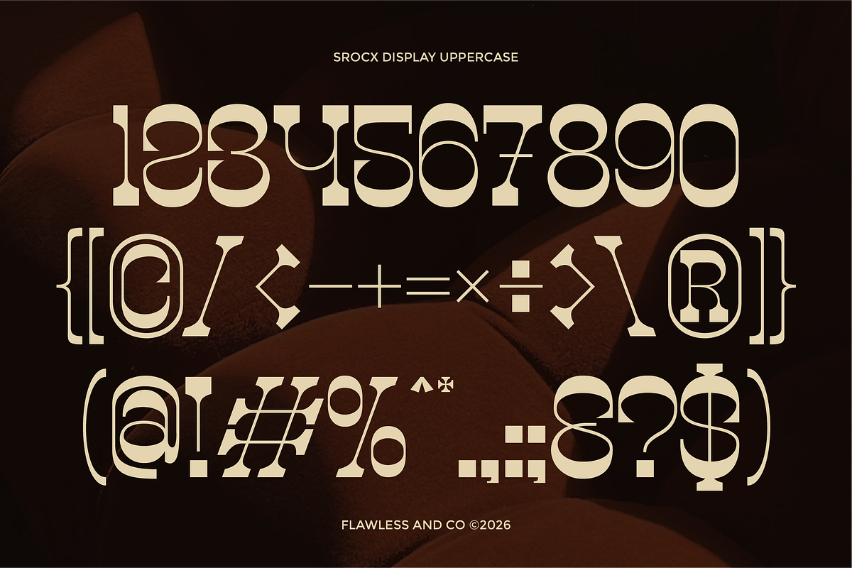 Srocx - Unique Display Font, a Serif Font by Flawless And Co (Photo 9 of 10)