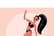 Elegant Pole Dancer Vector, a Person Illustration by MISS CHATZ (Thumbnail 3 of 3)
