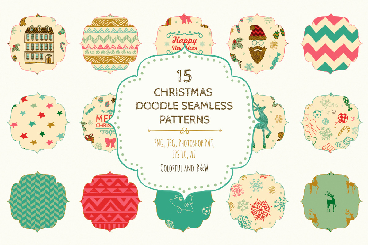 15 Christmas Seamless Patterns