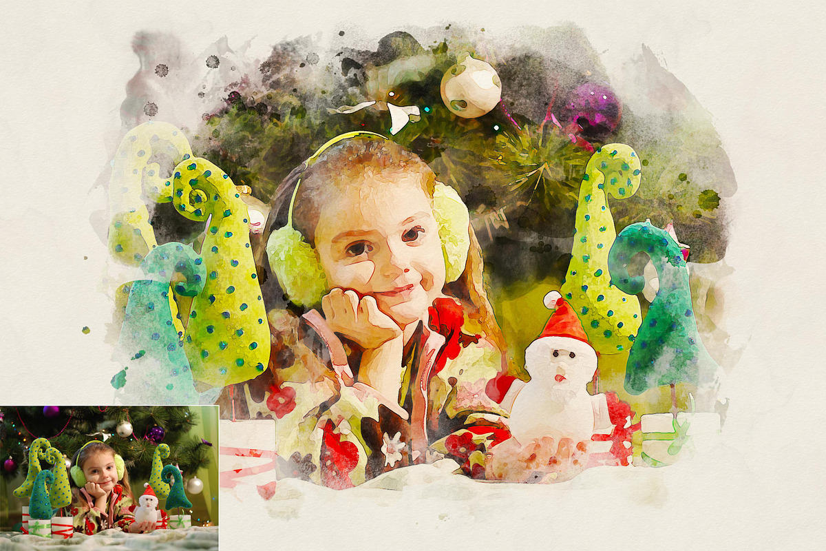 Realistic Watercolor Paint Effect, an Action Add-On by liptouse (Photo 2 of 11)
