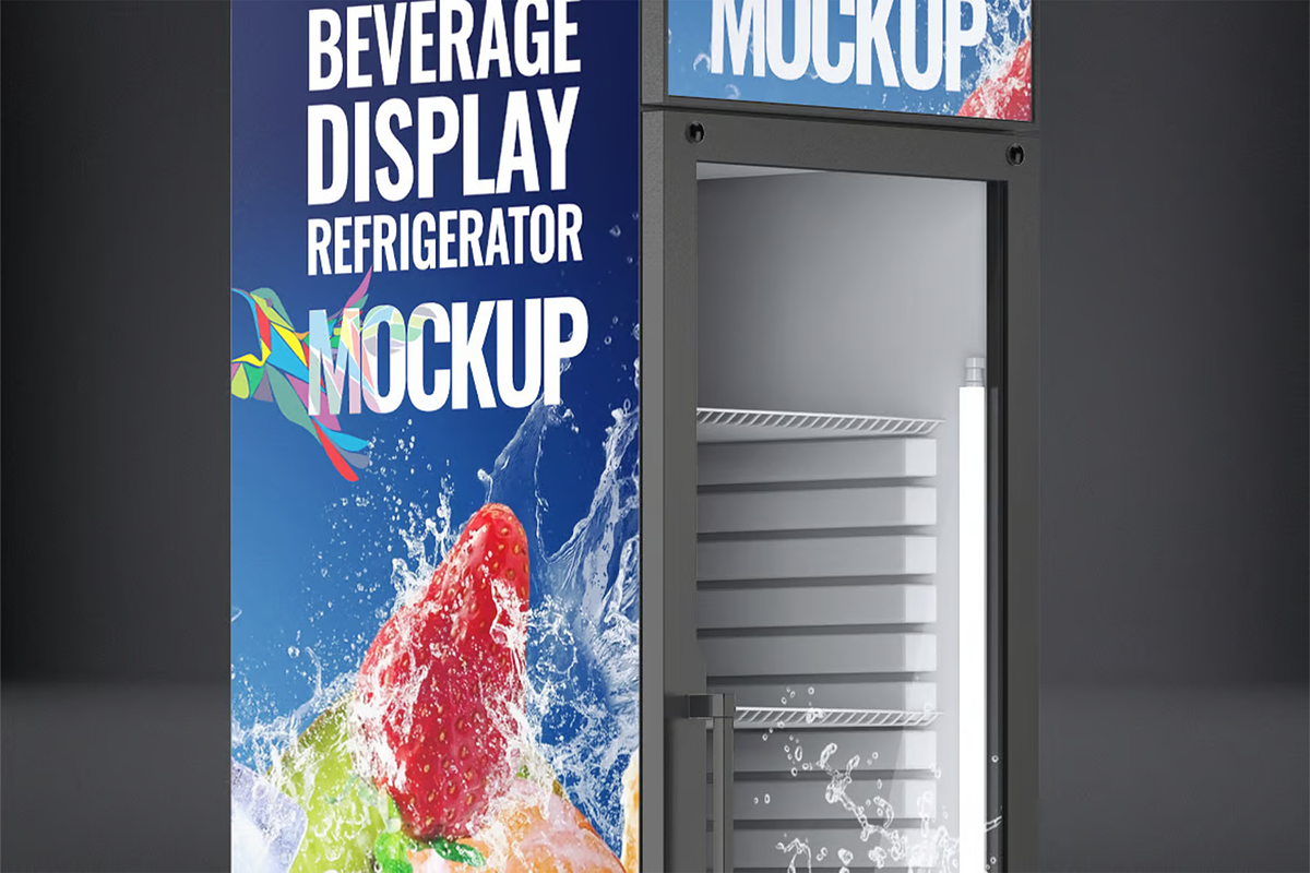 Beverage Display Refrigerator Mockup, an Advertising Mockup by Hubzway (Photo 2 of 6)