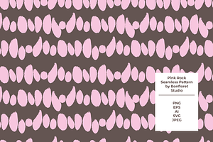 Pink Rocks Seamless Pattern