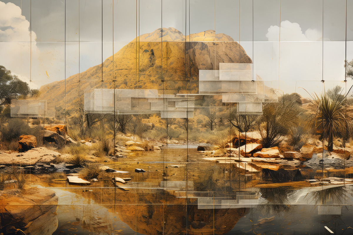 Landscape collages. 36 images, a Decorative Illustration by Handmadefont (Photo 3 of 10)