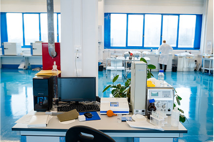 Laboratory equipment green flower