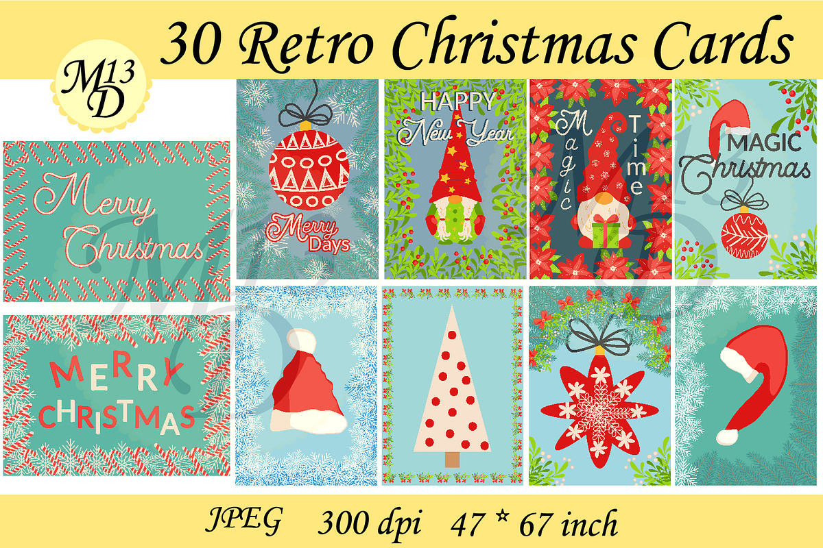 30 Retro Christmas Cards - 1, a Card Template by Michiru13 (Photo 3 of 3)