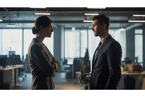 Professional man and woman in formal, an Illustration by tilialucida